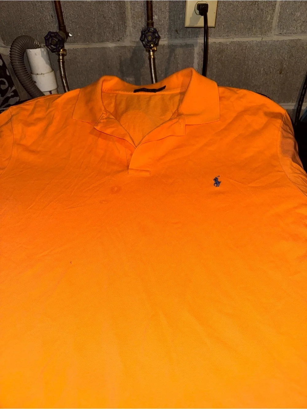 Ralph Lauren Men’s Bright Orange Polo with Navy Pony